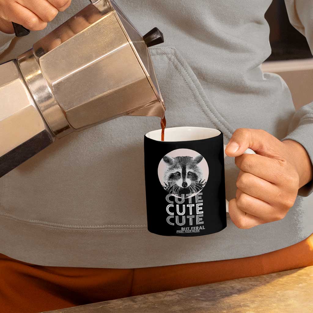 Cute Raccoon Coffee Mug But Feral Gag Gift For Her TB10 Print Your Wear