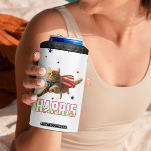 Harris 2024 4 in 1 Can Cooler Tumbler Cat Lady, Ladies for Kamala Madam President TB10 Print Your Wear