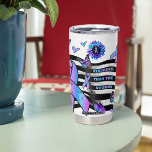 Suicide Prevention Awareness Tumbler Cup Teal Purple Ribbon Warrior Support USA Flag TB10 Print Your Wear