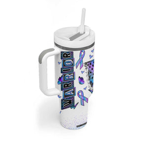 Suicide Prevention Awareness Tumbler With Handle Teal Purple Ribbon Warrior Support USA Flag TB10 Print Your Wear