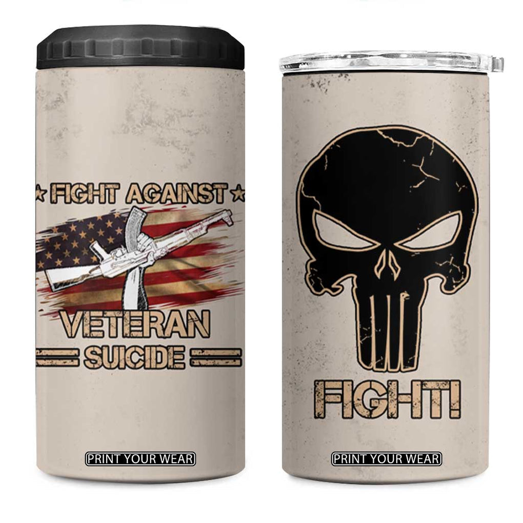 Veteran Suicide Prevention Awareness 4 in 1 Can Cooler Tumbler Patriotic USA Mental Health TB10 One Size: 16 oz Black Print Your Wear