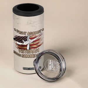 Veteran Suicide Prevention Awareness 4 in 1 Can Cooler Tumbler Patriotic USA Mental Health TB10 Print Your Wear