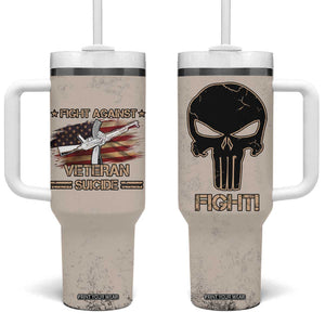 Veteran Suicide Prevention Awareness Tumbler With Handle Patriotic USA Mental Health TB10 One Size: 40 oz Black Print Your Wear