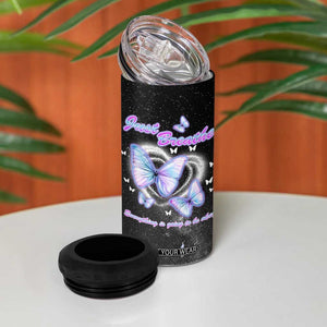 Suicide Prevention Awareness 4 in 1 Can Cooler Tumbler Teal Purple Butterfly Just Breathe Everything Is Going To Be Okay TB10 Print Your Wear