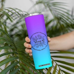 Suicide Prevention Awareness Skinny Tumbler Teal Purple Semicolon Stay Positive Saying Inspirational Gifts TB10 Print Your Wear