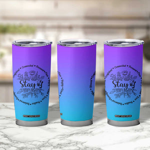 Suicide Prevention Awareness Tumbler Cup Teal Purple Semicolon Stay Positive Saying Inspirational Gifts TB10 Print Your Wear