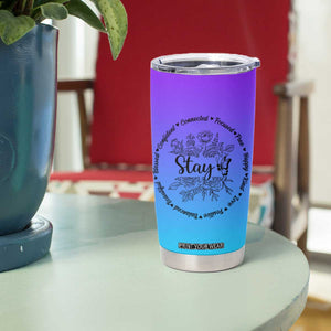 Suicide Prevention Awareness Tumbler Cup Teal Purple Semicolon Stay Positive Saying Inspirational Gifts TB10 Print Your Wear