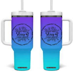 Suicide Prevention Awareness Tumbler With Handle Teal Purple Semicolon Stay Positive Saying Inspirational Gifts TB10 One Size: 40 oz Teal Purple Print Your Wear