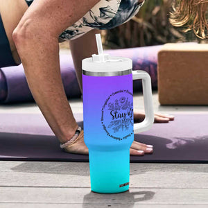 Suicide Prevention Awareness Tumbler With Handle Teal Purple Semicolon Stay Positive Saying Inspirational Gifts TB10 Print Your Wear