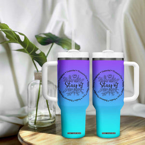 Suicide Prevention Awareness Tumbler With Handle Teal Purple Semicolon Stay Positive Saying Inspirational Gifts TB10 Print Your Wear