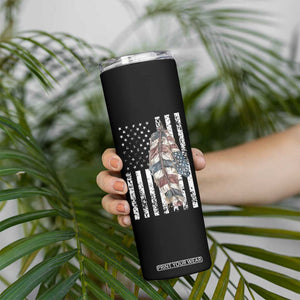 Native American Culture Skinny Tumbler Strong Indigenous Women Feathers USA Flag TB10 Print Your Wear