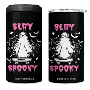 Halloween Ghost Slay Spooky Face 4 in 1 Can Cooler Tumbler Pink Ghosts Funny Decoration Horror Gift TB10 One Size: 16 oz Black Print Your Wear