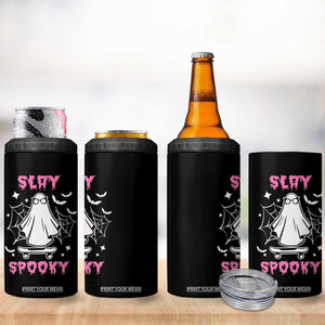 Halloween Ghost Slay Spooky Face 4 in 1 Can Cooler Tumbler Pink Ghosts Funny Decoration Horror Gift TB10 Print Your Wear