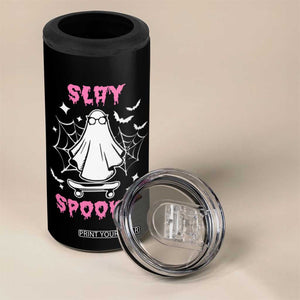 Halloween Ghost Slay Spooky Face 4 in 1 Can Cooler Tumbler Pink Ghosts Funny Decoration Horror Gift TB10 Print Your Wear