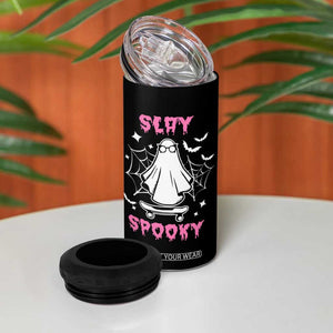 Halloween Ghost Slay Spooky Face 4 in 1 Can Cooler Tumbler Pink Ghosts Funny Decoration Horror Gift TB10 Print Your Wear