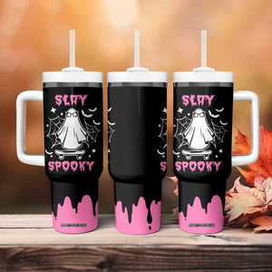 Halloween Ghost Slay Spooky Face Tumbler With Handle Pink Ghosts Funny Decoration Horror Gift TB10 Print Your Wear