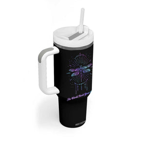 Suicide Prevention Awareness Tumbler With Handle Teal Purple Dragonfly The World Needs You Light TB10 Print Your Wear