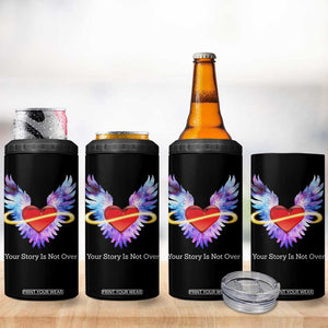 Suicide Prevention Awareness 4 in 1 Can Cooler Tumbler Teal Purple Infinity Wings Your Story Is Not Over TB10 Print Your Wear