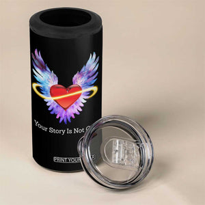 Suicide Prevention Awareness 4 in 1 Can Cooler Tumbler Teal Purple Infinity Wings Your Story Is Not Over TB10 Print Your Wear