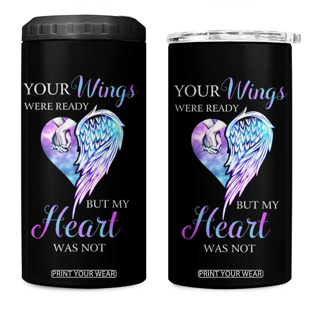 Suicide Prevention Awareness 4 in 1 Can Cooler Tumbler Teal Purple Butterfly Your Wings Were Ready But Our Hearts Were Not Sympathy Gift for Family Members TB10 One Size: 16 oz Black Print Your Wear