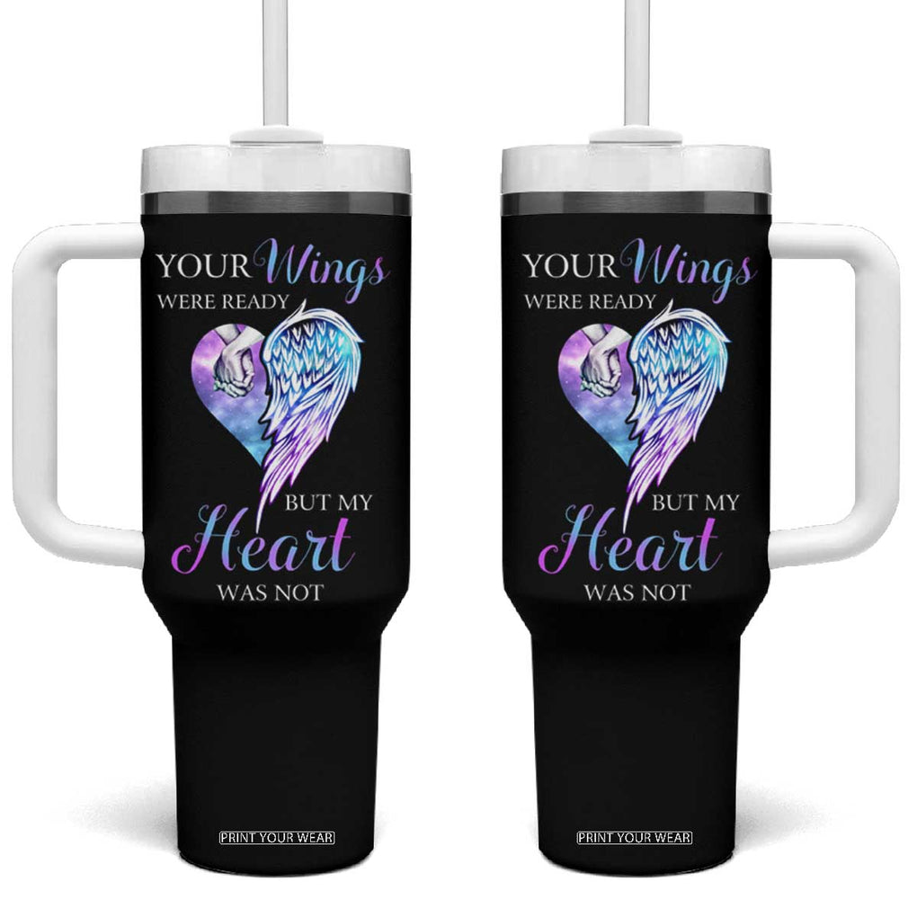 Suicide Prevention Awareness Tumbler With Handle Teal Purple Butterfly Your Wings Were Ready But Our Hearts Were Not Sympathy Gift for Family Members TB10 One Size: 40 oz Black Print Your Wear