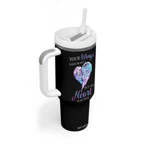 Suicide Prevention Awareness Tumbler With Handle Teal Purple Butterfly Your Wings Were Ready But Our Hearts Were Not Sympathy Gift for Family Members TB10 Print Your Wear