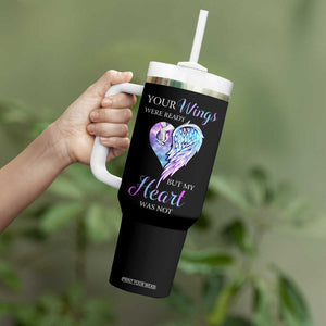 Suicide Prevention Awareness Tumbler With Handle Teal Purple Butterfly Your Wings Were Ready But Our Hearts Were Not Sympathy Gift for Family Members TB10 Print Your Wear