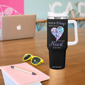 Suicide Prevention Awareness Tumbler With Handle Teal Purple Butterfly Your Wings Were Ready But Our Hearts Were Not Sympathy Gift for Family Members TB10 Print Your Wear