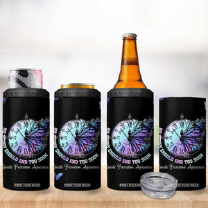 Suicide Prevention Awareness 4 in 1 Can Cooler Tumbler Teal Purple Butterfly No Story Should End Too Soon TB10 Print Your Wear