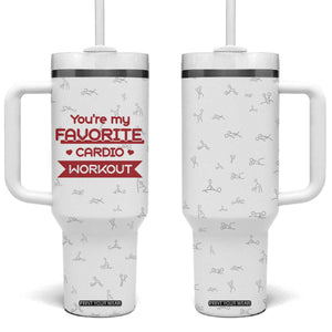 Valentines Gifts for Her Tumbler With Handle You're My Favorite Cardio Workout TB10 One Size: 40 oz White Print Your Wear