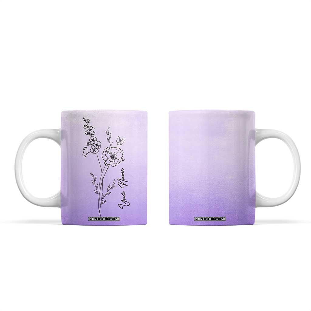 Personalized Gifts for Women Coffee Mug Custom Name Wildflower Floral Mothers Day Gift TB10 Purple Print Your Wear