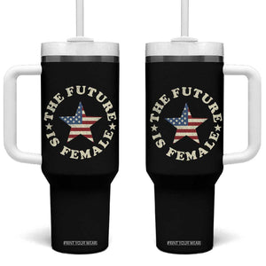 Harris 2024 Election Tumbler With Handle The Future Is Female Kamala Madam President TB10 One Size: 40 oz Black Print Your Wear