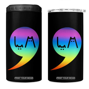 Harris Kamala 2024 Election 4 in 1 Can Cooler Tumbler Comma-La Funny Cat Ladies Vote Blue Madam President TB10 One Size: 16 oz Black Print Your Wear