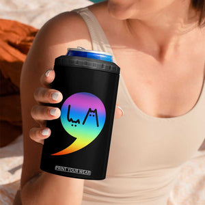 Harris Kamala 2024 Election 4 in 1 Can Cooler Tumbler Comma-La Funny Cat Ladies Vote Blue Madam President TB10 Print Your Wear