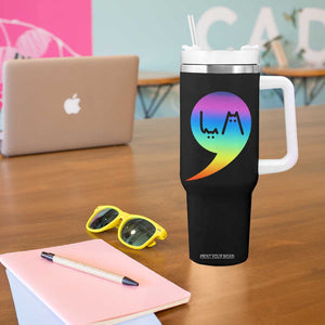 Harris Kamala 2024 Election Tumbler With Handle Comma-La Funny Cat Ladies Vote Blue Madam President TB10 Print Your Wear