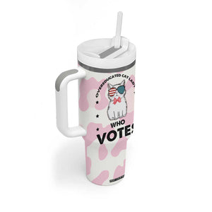 Overeducated Cat Lady Vote for Kamala President Tumbler With Handle Funny Kitty Harris 2024 TB10 Print Your Wear