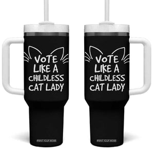 Vote Like A Childless Cat Ladies for Kamala President Tumbler With Handle Funny Kitty Harris 2024 TB10 One Size: 40 oz Black Print Your Wear