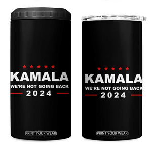 Harris 2024 Election 4 in 1 Can Cooler Tumbler Kamala We're Not Going Back TB10 One Size: 16 oz Black Print Your Wear