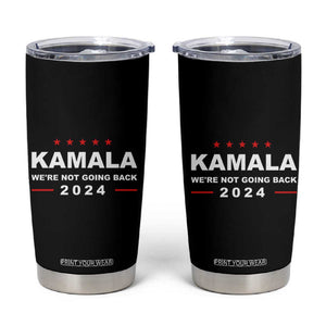 Harris 2024 Election Tumbler Cup Kamala We're Not Going Back TB10 Black Print Your Wear