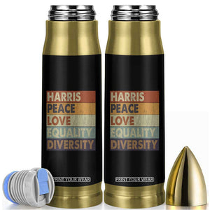 Harris 2024 Bullet Tumbler Peace Love Equality Hope Diversity Human Rights Retro TB10 Black Print Your Wear