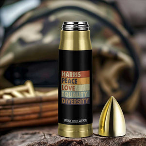 Harris 2024 Bullet Tumbler Peace Love Equality Hope Diversity Human Rights Retro TB10 Print Your Wear