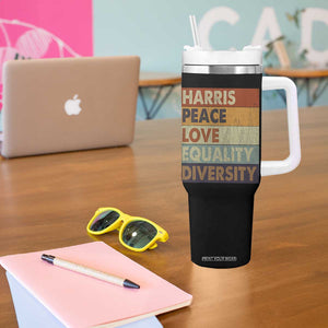 Harris 2024 Tumbler With Handle Peace Love Equality Hope Diversity Human Rights Retro TB10 Print Your Wear