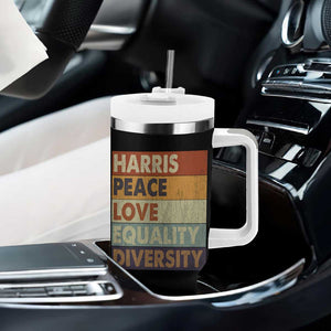 Harris 2024 Tumbler With Handle Peace Love Equality Hope Diversity Human Rights Retro TB10 Print Your Wear