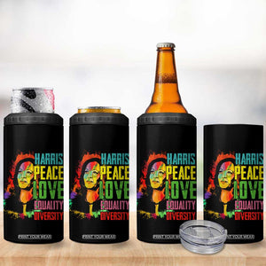 Harris 2024 Madam President 4 in 1 Can Cooler Tumbler Peace Love Equality Hope Diversity Human Rights Womens & Gay LGBTQ+ Pride TB10 Print Your Wear