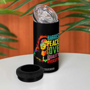 Harris 2024 Madam President 4 in 1 Can Cooler Tumbler Peace Love Equality Hope Diversity Human Rights Womens & Gay LGBTQ+ Pride TB10 Print Your Wear