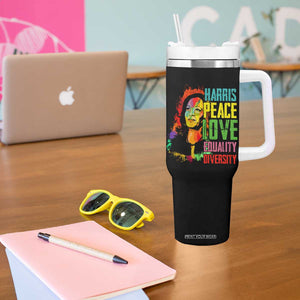 Harris 2024 Madam President Tumbler With Handle Peace Love Equality Hope Diversity Human Rights Womens & Gay LGBTQ+ Pride TB10 Print Your Wear