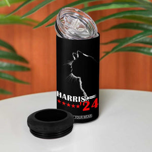 Harris 2024 4 in 1 Can Cooler Tumbler Cat Lady Ladies for Kamala Madam President TB10 Print Your Wear