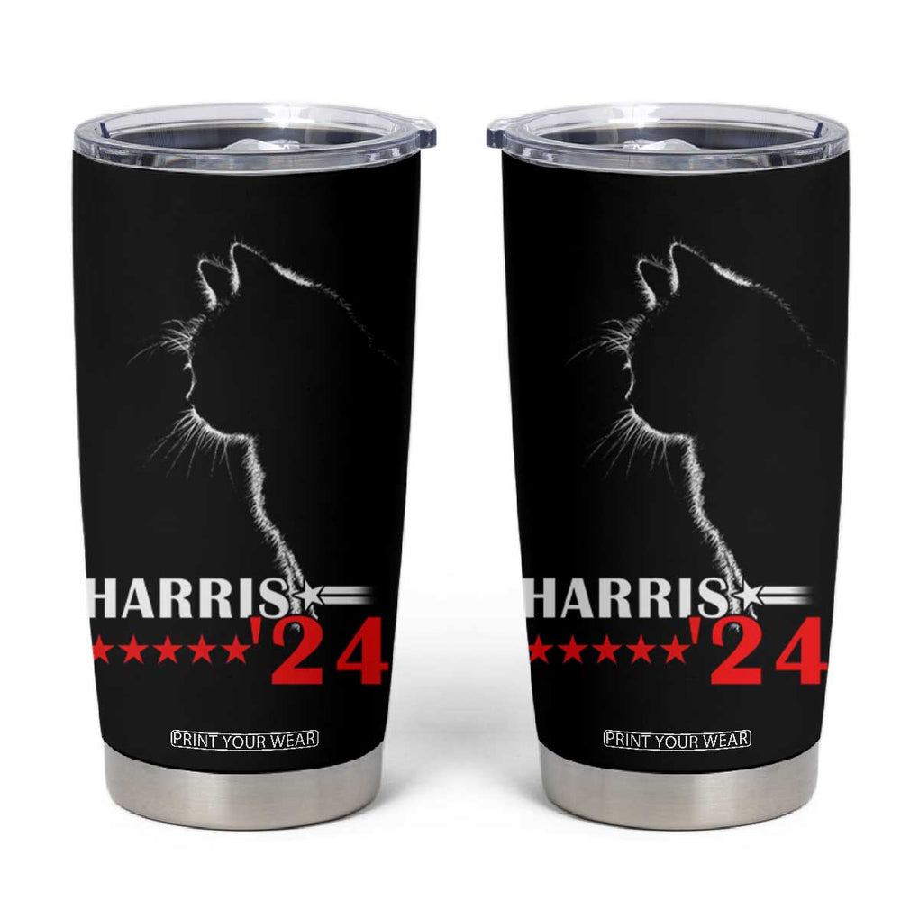 Harris 2024 Tumbler Cup Cat Lady Ladies for Kamala Madam President TB10 Black Print Your Wear