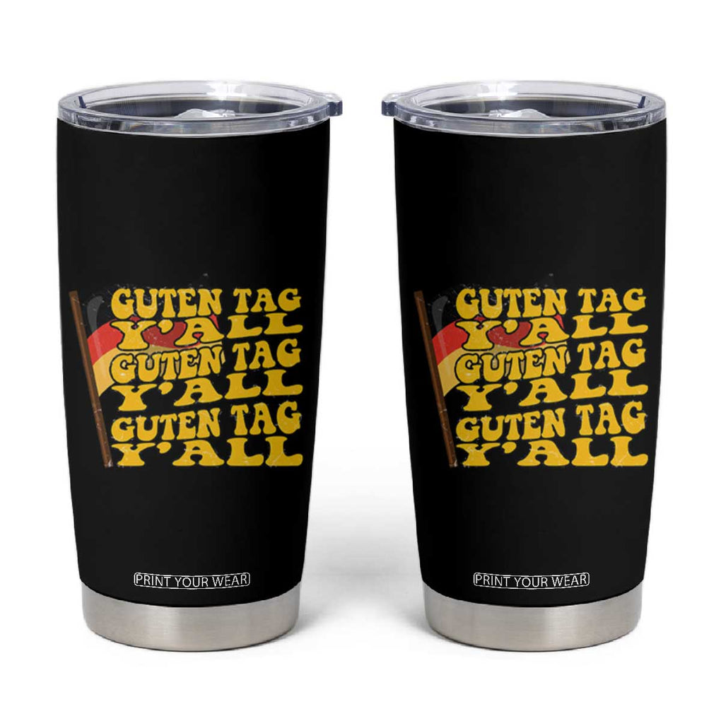 Oktoberfest German Flag Tumbler Cup Prost Guten Tag Y'all Beer Festival TB10 Black Print Your Wear