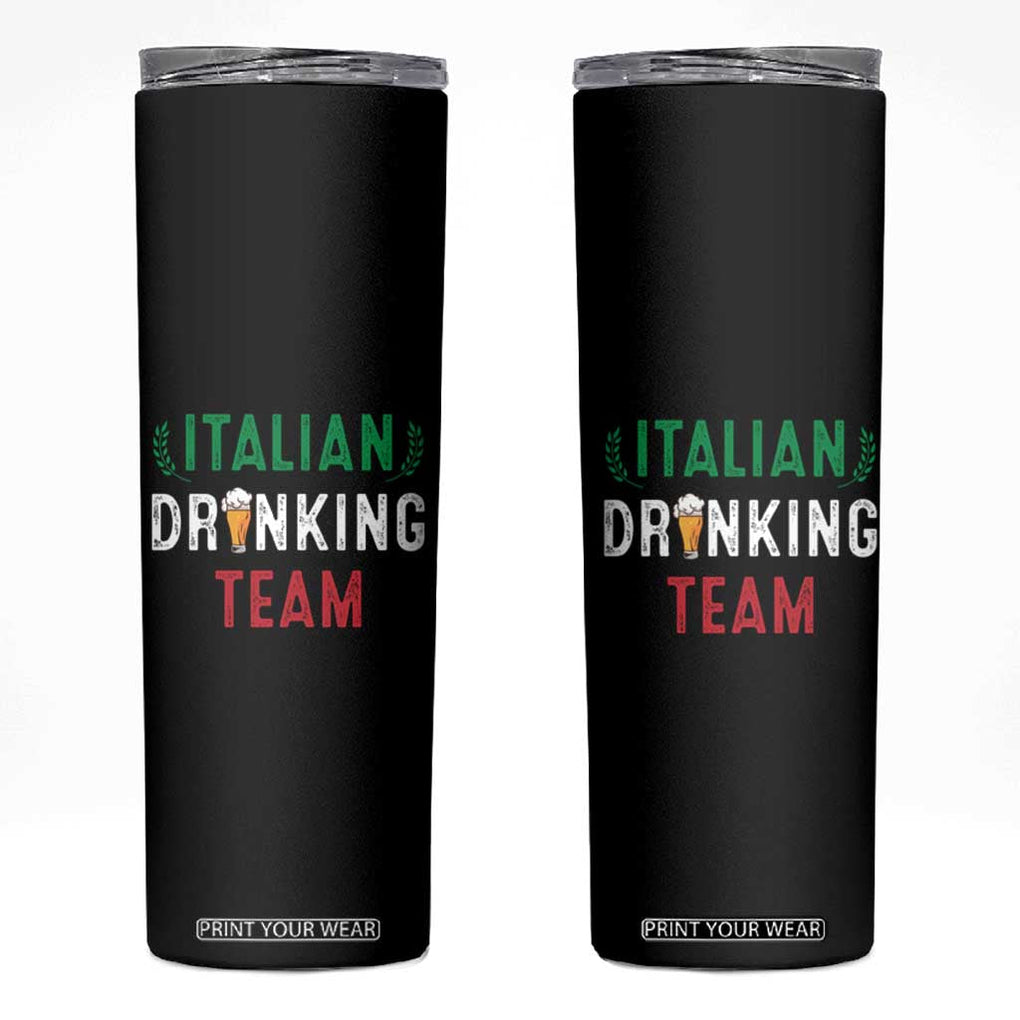 Funny Beer Alcohol Drunk Skinny Tumbler Oktoberfest Italian Drinking Team TB10 Black Print Your Wear